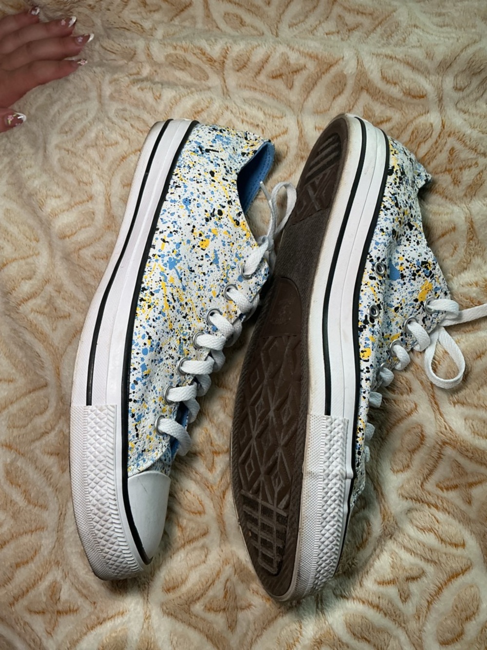 Converse All Star Paint Splatter Low Top Sneakers Men's Size 10.5 - Picture 3 of 7
